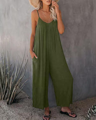 Clidress Pocket Sling Casual Jumpsuit