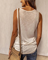 Clidress O Neck Sleeveless Tank T-shirt