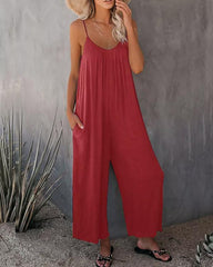 Clidress Pocket Sling Casual Jumpsuit