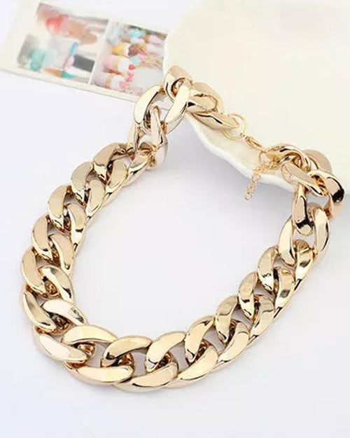 Clidress Metal Feel Choker Chain Link Necklace
