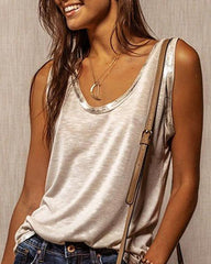 Clidress O Neck Sleeveless Tank T-shirt