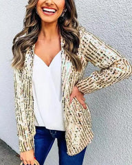 Clidress Glittering Sequin Blazer Party Suit