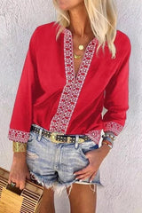 Clidress Bracelet Sleeve Retro Shirt