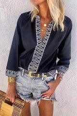 Clidress Bracelet Sleeve Retro Shirt