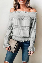 Clidress Flounce Lace Flower Top