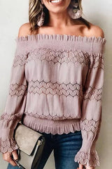 Clidress Flounce Lace Flower Top