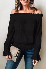 Clidress Flounce Lace Flower Top