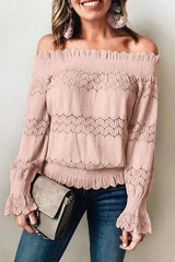 Clidress Flounce Lace Flower Top
