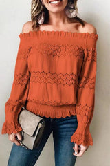Clidress Flounce Lace Flower Top