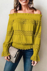 Clidress Flounce Lace Flower Top