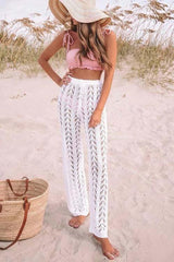 Clidress Hollow Out Knitted Bikini Beach Pants