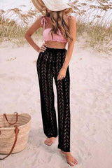 Clidress Hollow Out Knitted Bikini Beach Pants