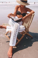 Clidress Hollow Out Knitted Bikini Beach Pants