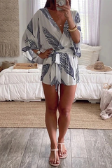 Clidress Plantain Leave Batwing Romper