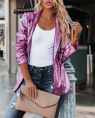 Clidress Glittering Sequin Blazer Party Suit