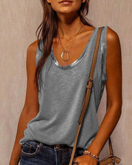 Clidress O Neck Sleeveless Tank T-shirt