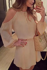Clidress Off Shoulder Chiffon Mini Dress