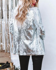 Clidress Glittering Sequin Blazer Party Suit