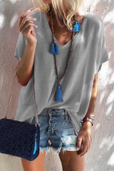 Clidress V Neck Grey T-shirt