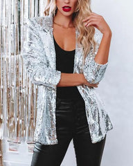 Clidress Glittering Sequin Blazer Party Suit
