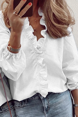Clidress  Deep V Neck Scallop Shirt