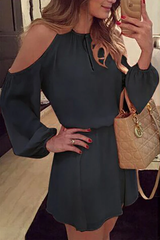 Clidress Off Shoulder Chiffon Mini Dress