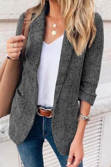 Clidress Smoky Gray Classic Blazer Suit Coat