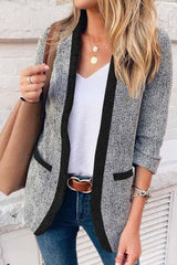Clidress Smoky Gray Classic Blazer Suit Coat