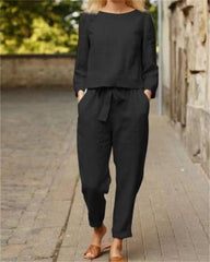 Clidress Cotton Linen Casual Soft 2 Pieces Set
