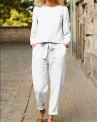 Clidress Cotton Linen Casual Soft 2 Pieces Set