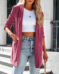 Clidress Xmas Season Velvet Cardigan Jacekt Coat