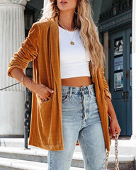 Clidress Xmas Season Velvet Cardigan Jacekt Coat