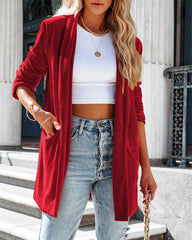 Clidress Xmas Season Velvet Cardigan Jacekt Coat