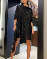 Clidress Sequin Bling Party Mini Dress