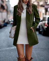 Clidress Chic Look Stand Collar Woolen Coat