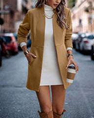 Clidress Chic Look Stand Collar Woolen Coat