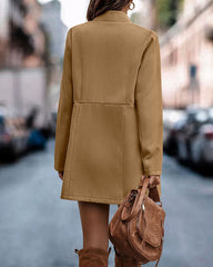 Clidress Chic Look Stand Collar Woolen Coat
