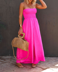 Clidress Elastic Tube Top Wide Leg Jumpsuit
