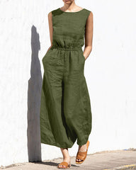 Clidress High Waist Cosy Cotton Jumpsuit