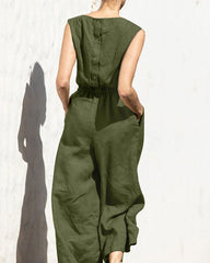 Clidress High Waist Cosy Cotton Jumpsuit