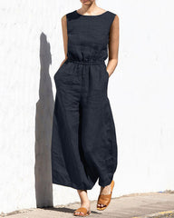 Clidress High Waist Cosy Cotton Jumpsuit