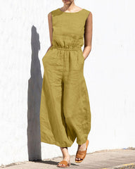 Clidress High Waist Cosy Cotton Jumpsuit
