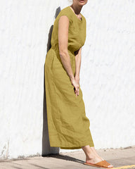 Clidress High Waist Cosy Cotton Jumpsuit