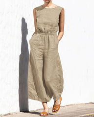 Clidress High Waist Cosy Cotton Jumpsuit