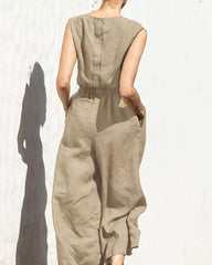 Clidress High Waist Cosy Cotton Jumpsuit