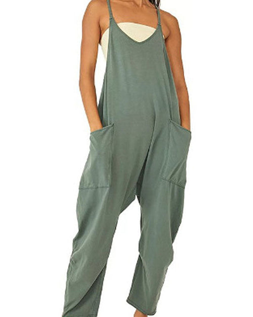 Clidress Slip Big Pocket Overalls Jumpsuit