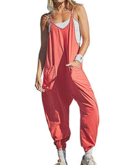 Clidress Slip Big Pocket Overalls Jumpsuit