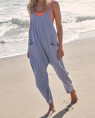 Clidress Slip Big Pocket Overalls Jumpsuit
