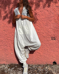 Clidress Solid Roomy Fit Hooded Jumpsuit