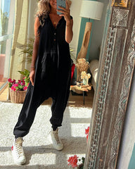 Clidress Solid Roomy Fit Hooded Jumpsuit